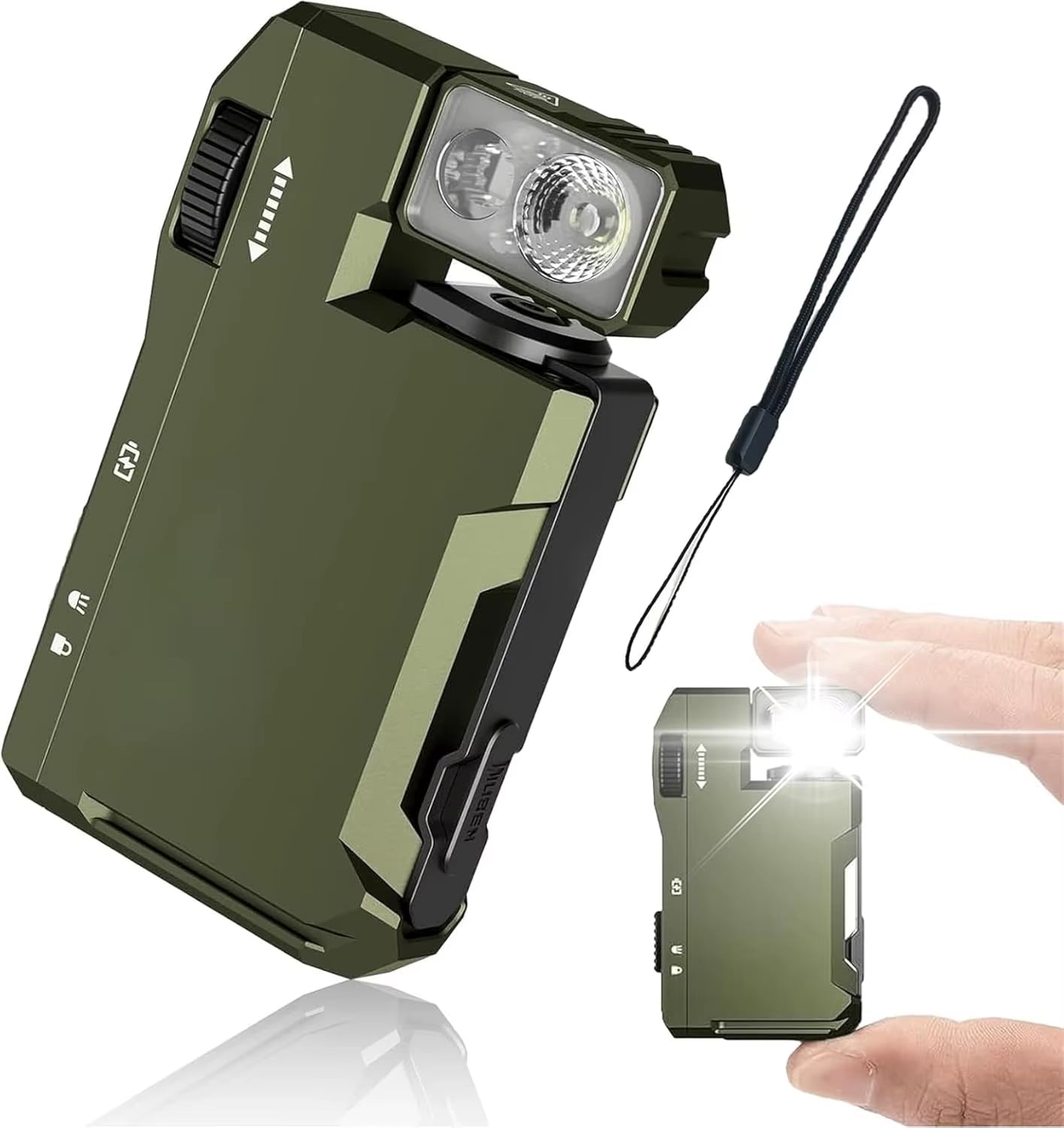 G5 Rechargeable EDC Flashlight, 400 Lumens Dual Light Sources Mini Flashlight with RGB Light, Portable Pocket Hiking Flashlights