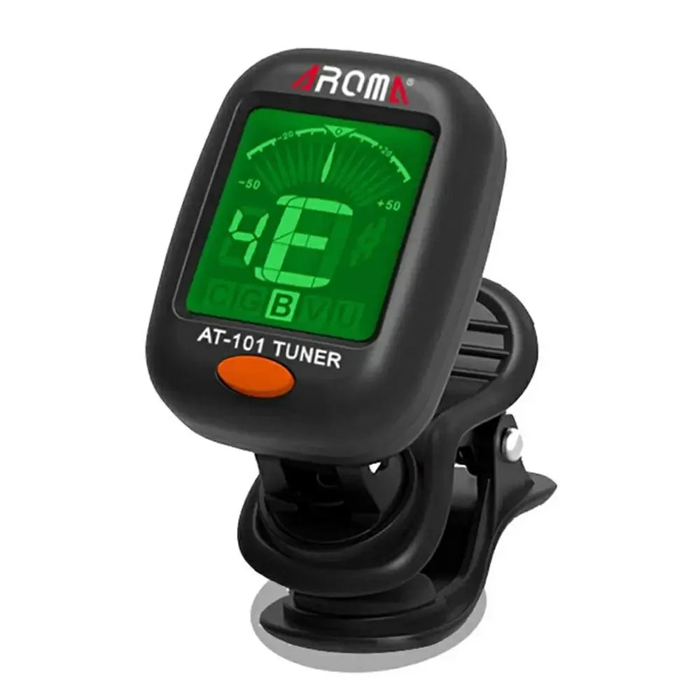 AROMA Guitar Tuner AT-01A/101 Foldable Rotatable Clip-on Tuner High Sensitivity for Bass Ukulele Chromatic Guitar Accessories