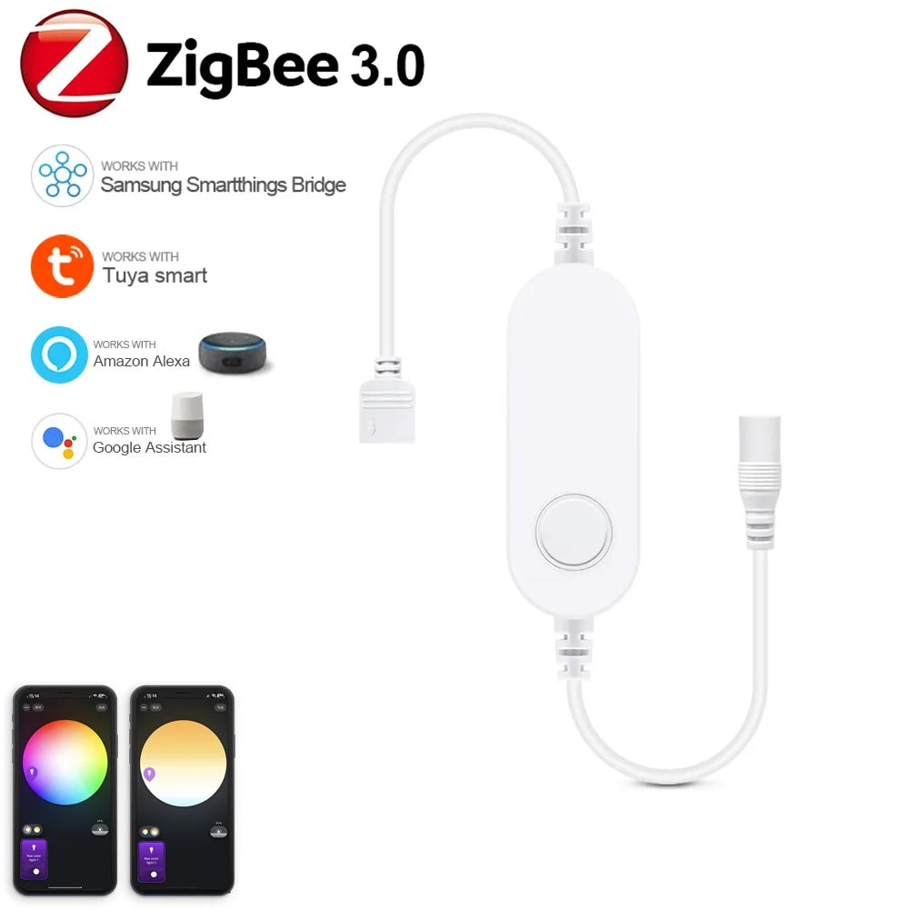 Zigbee 3.0 Smart LED Controller DC5V 12V 24V Dimmer Single color CCT RGB RGBW RGBCCT LED Strip for Alexa Alice SmartThings 2mqtt