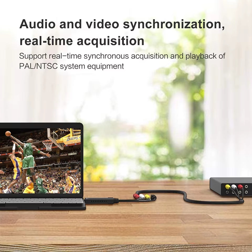 USB Video Capture Card Easy Cap VHS VCR Mini DV Hi8 DVD to Digital Converter Rca/S-Video to USB 2.0 Audio Video Record Capture.