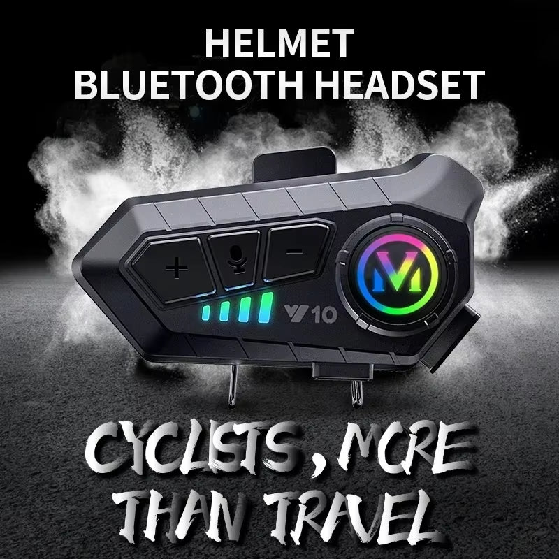 Y10 Motorcycle Helmet Bluetooth Headset 2000Mah Super Long Standby Wireless Hands-Free Waterproof Motorbike Earphone.