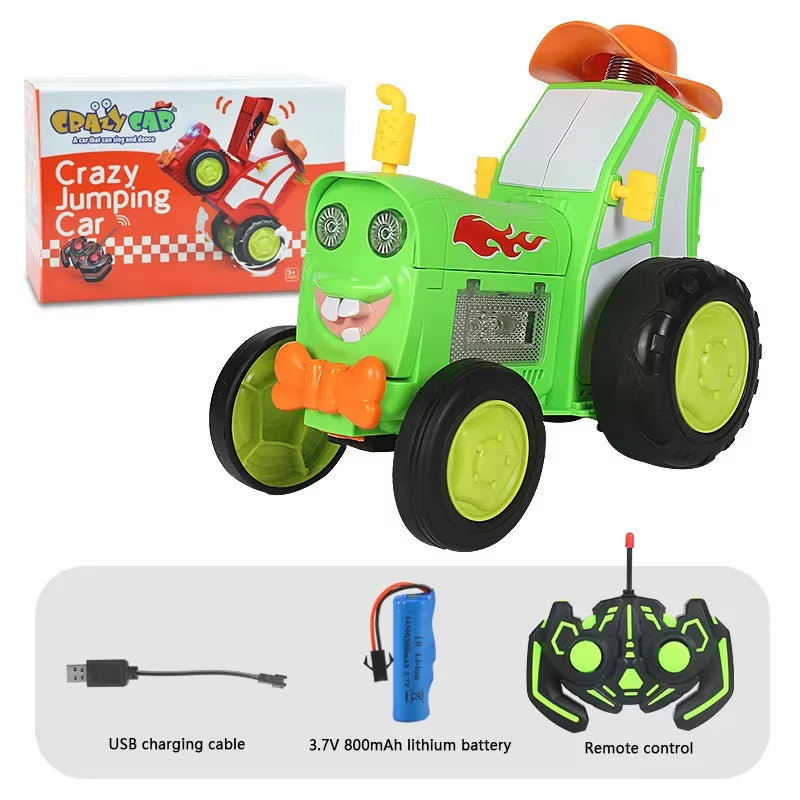 Crazy Jumping Stunt Car Wireless Infrared Remote Control Car Dance Lights Music Swing Fun New and Unique Children'S Toys.