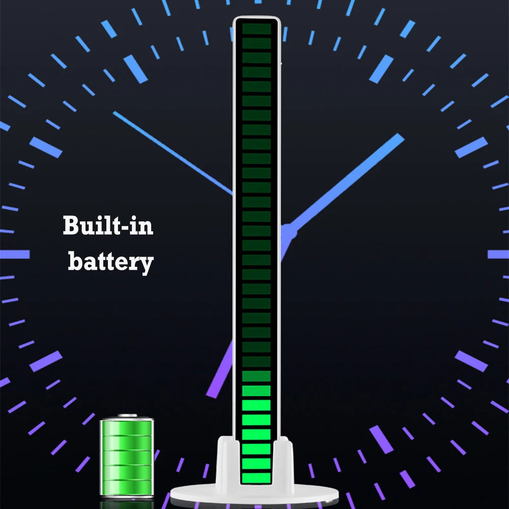 32Led RGB Music Rhythm Light Bar Rechargeable APP Control Rgb Sound Activated Night Light Music Rhythm Light Car Gaming.