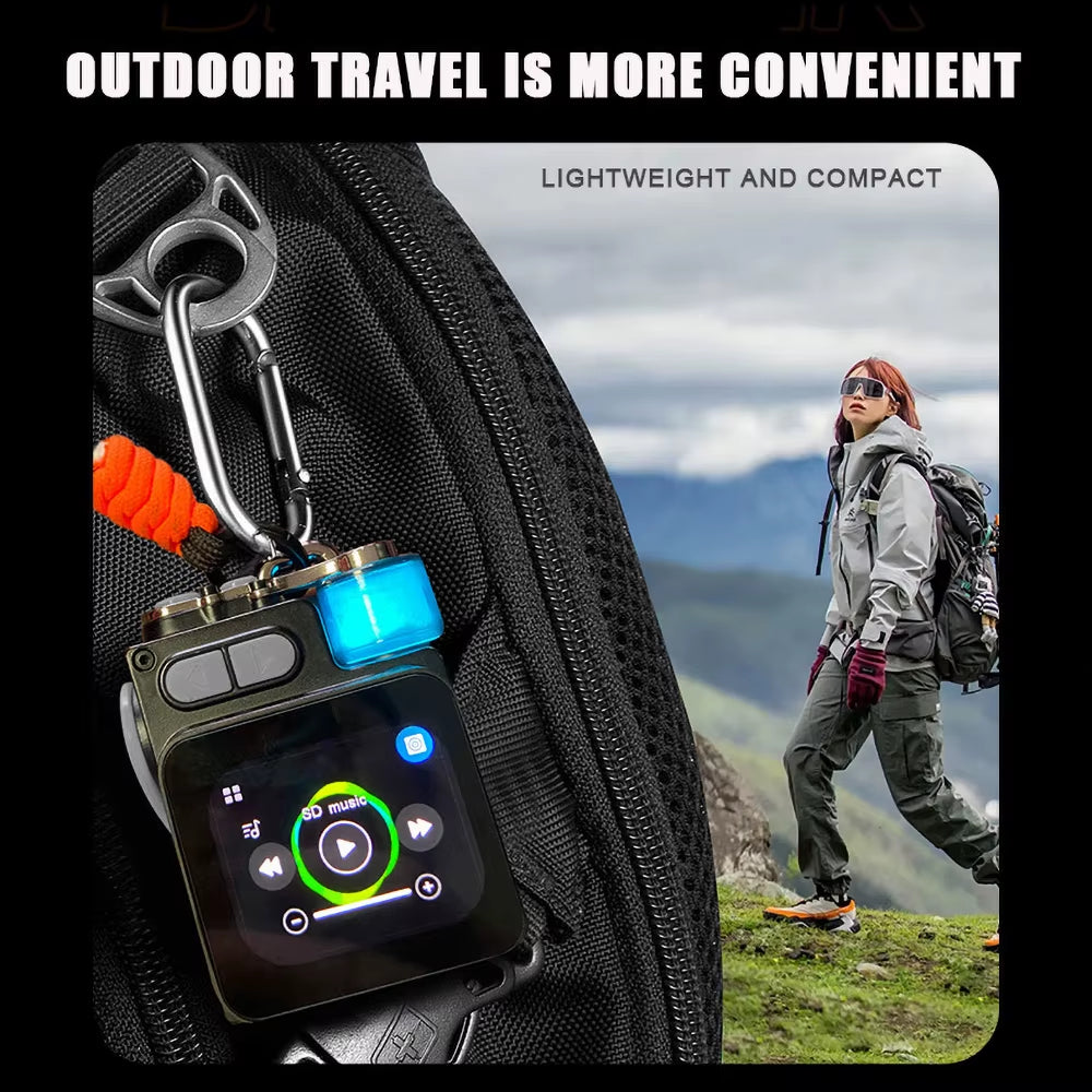 Wireless Portable Speaker Bluetooth-Compatible Metal Mechanical Speaker with LED Display Screen RGB Desktop Subwoofer Support