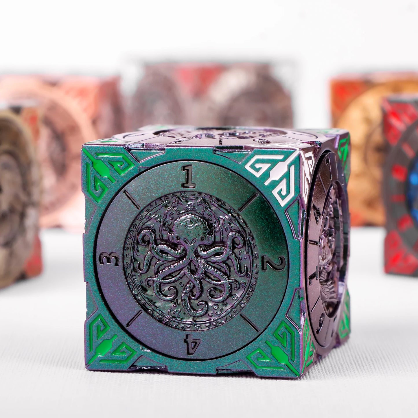 Six-Sided Gyro Dice，Dnd Metal Dice,Six Metal Dice ，Fantasy Gyro Dice，Dragon Polyhedral Dice.