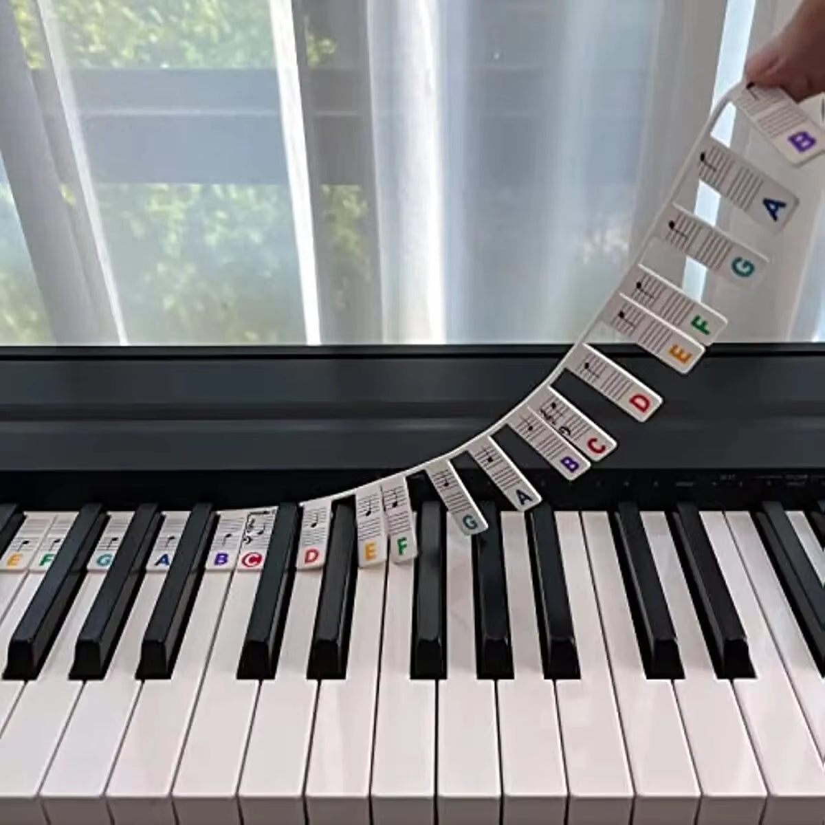Piano Keyboard Stickers for 88/61 Key,Removable Piano Keyboard Note Labels for Learning Piano Notes Guide for Beginner.