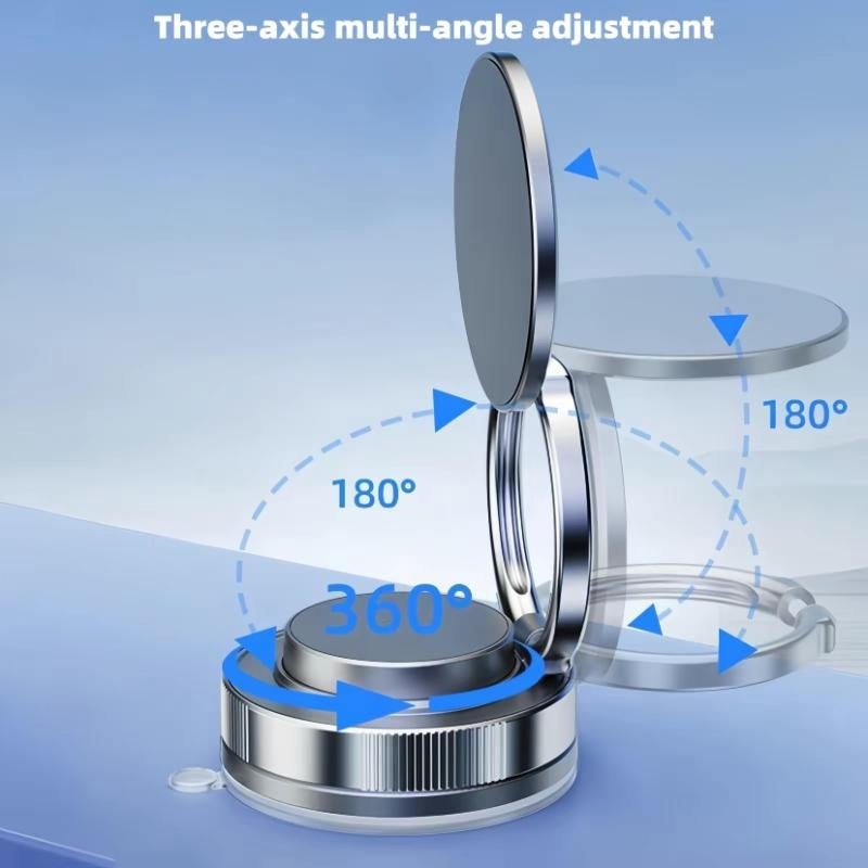 Adjustable 360 Degree Cell Phone Holder - Powerful Suction Cup Mount, Hands-Free Installation, Magnetic Cell Phone Holder: Foldable and Retractable, Great for Car/Mirror/Gym/Mirror/Shower and Smooth Surfaces, for Iphone12-17