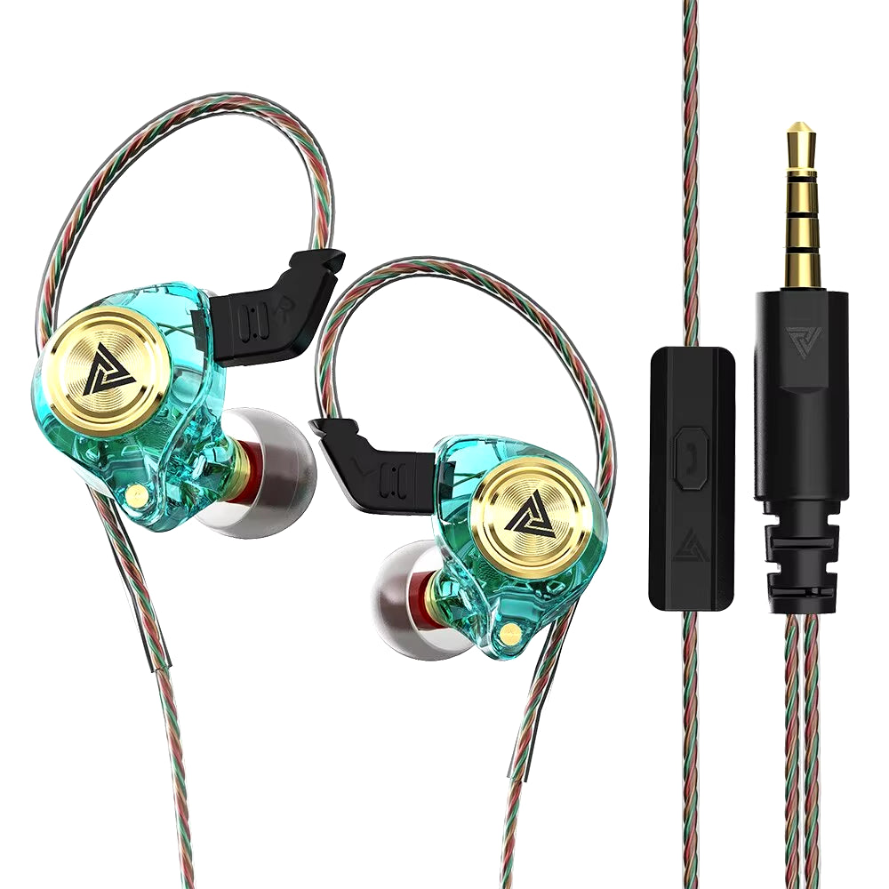 QKZ AK3 File Wired Earphone with Microphone Hifi Music Monitor Bass Headphones Noise Cancelling Headset for Sport Gaming Earbuds.