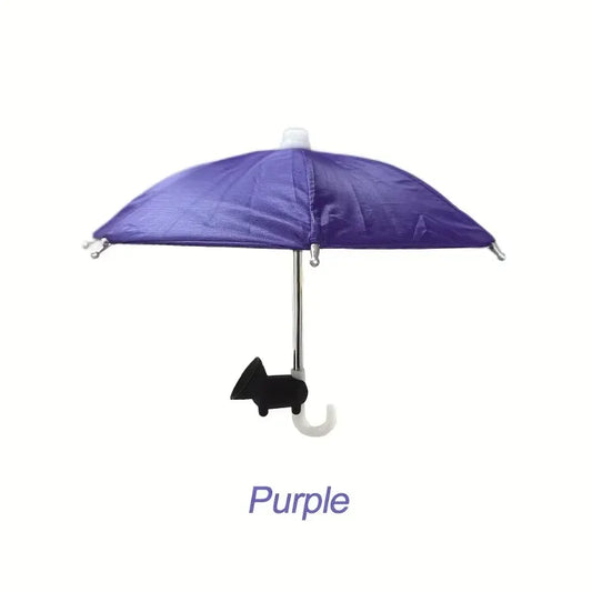 Mini Umbrella for Smart Phone with Suction Cup Holder, Outdoor Anti-Glare Sunshade Cover, Anti-Reflective Screen Protector.