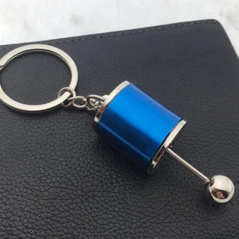 Auto Part Six Speed Manual Gearbox Keychain 3D Shifter Car Change Shift Variator Metal Gear Lever Box Keychain Key Chain.