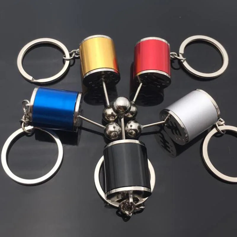 Auto Part Six Speed Manual Gearbox Keychain 3D Shifter Car Change Shift Variator Metal Gear Lever Box Keychain Key Chain.