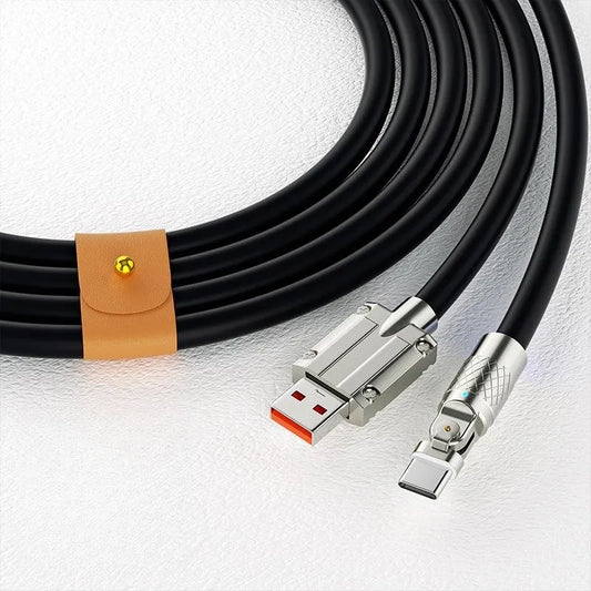 120W USB Type C Cable 180° Rotating 6A Cable Fast Charging Data Cable for Huawei Samsung Xiaomi Ipad Data Line PD USB to Type C