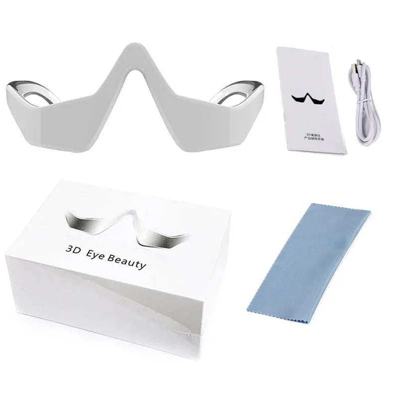 3D Red Light EMS Eye Massager Eyecare Glasses Dark Circles Puffiness Wrinkles Reduction Eye Fatigue Relaxing Beauty Care Device.