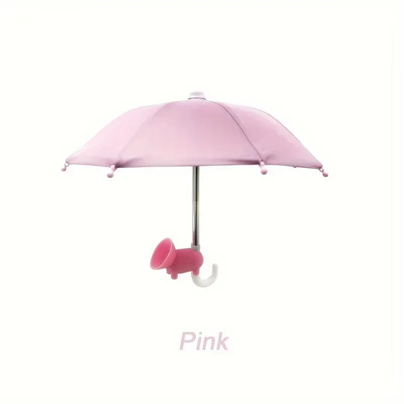 Mini Umbrella for Smart Phone with Suction Cup Holder, Outdoor Anti-Glare Sunshade Cover, Anti-Reflective Screen Protector.