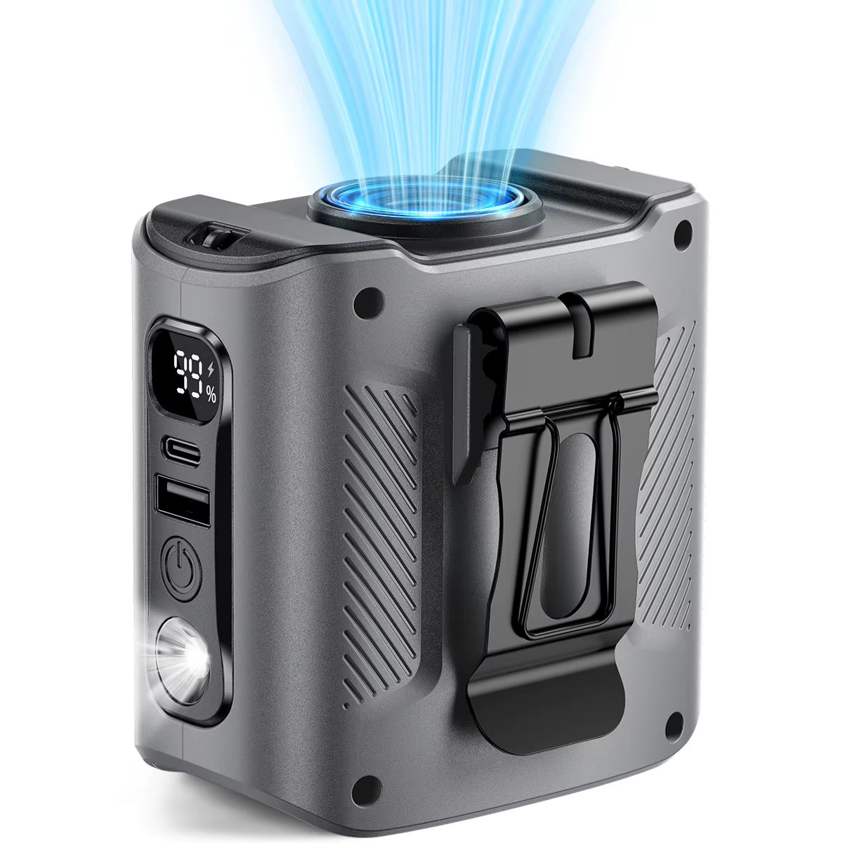 10000Mah Portable Waist Fan with Power Bank LED Lighting Hanging Neck Fan 5 Speed Strong Airflow Cooling Fan for Outdoor Working