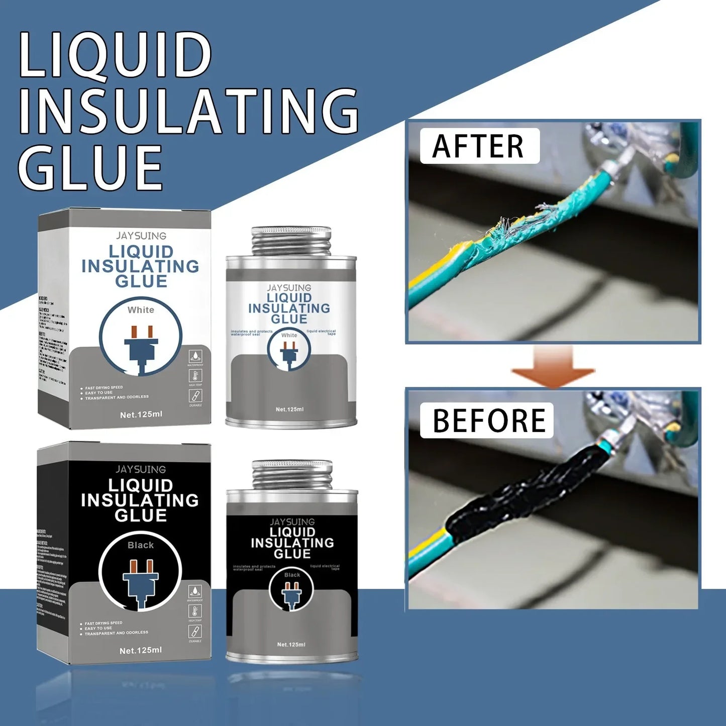 Jaysuing Insulating Glue Is Waterproof, Leakage-Proof, Durable, Durable, Transparent and Odorless Liquid Colloid with High Tempe.