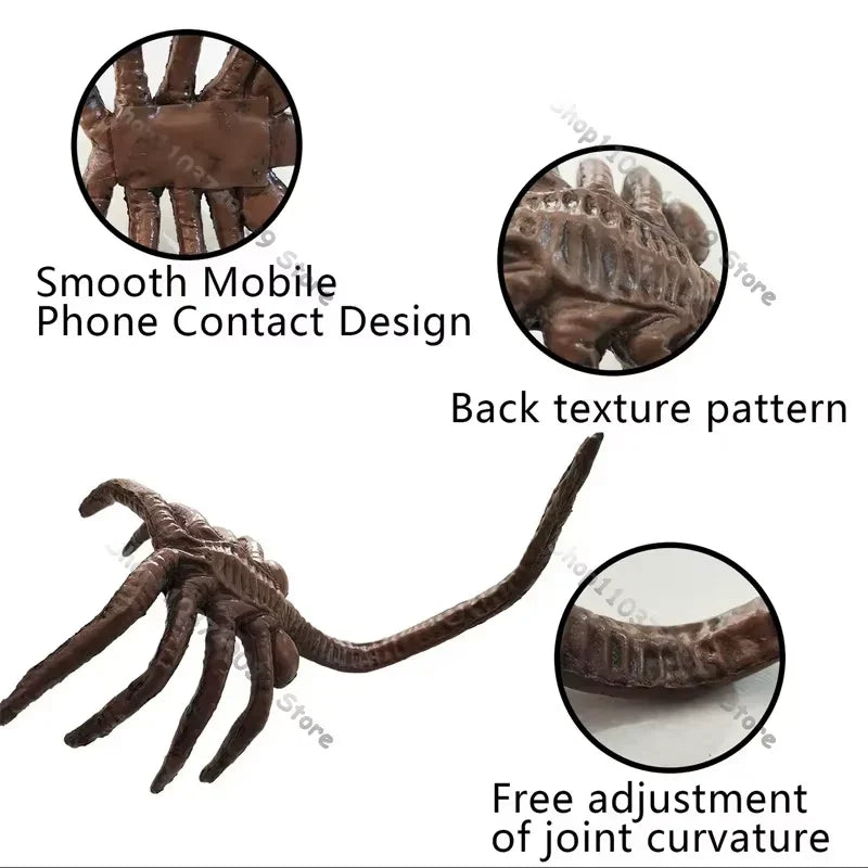 Alien Phone Holder, Creative Decorative Phone Holder Ornament Science Fiction Thriller Movie Facehugger Phone Holder Halloween.