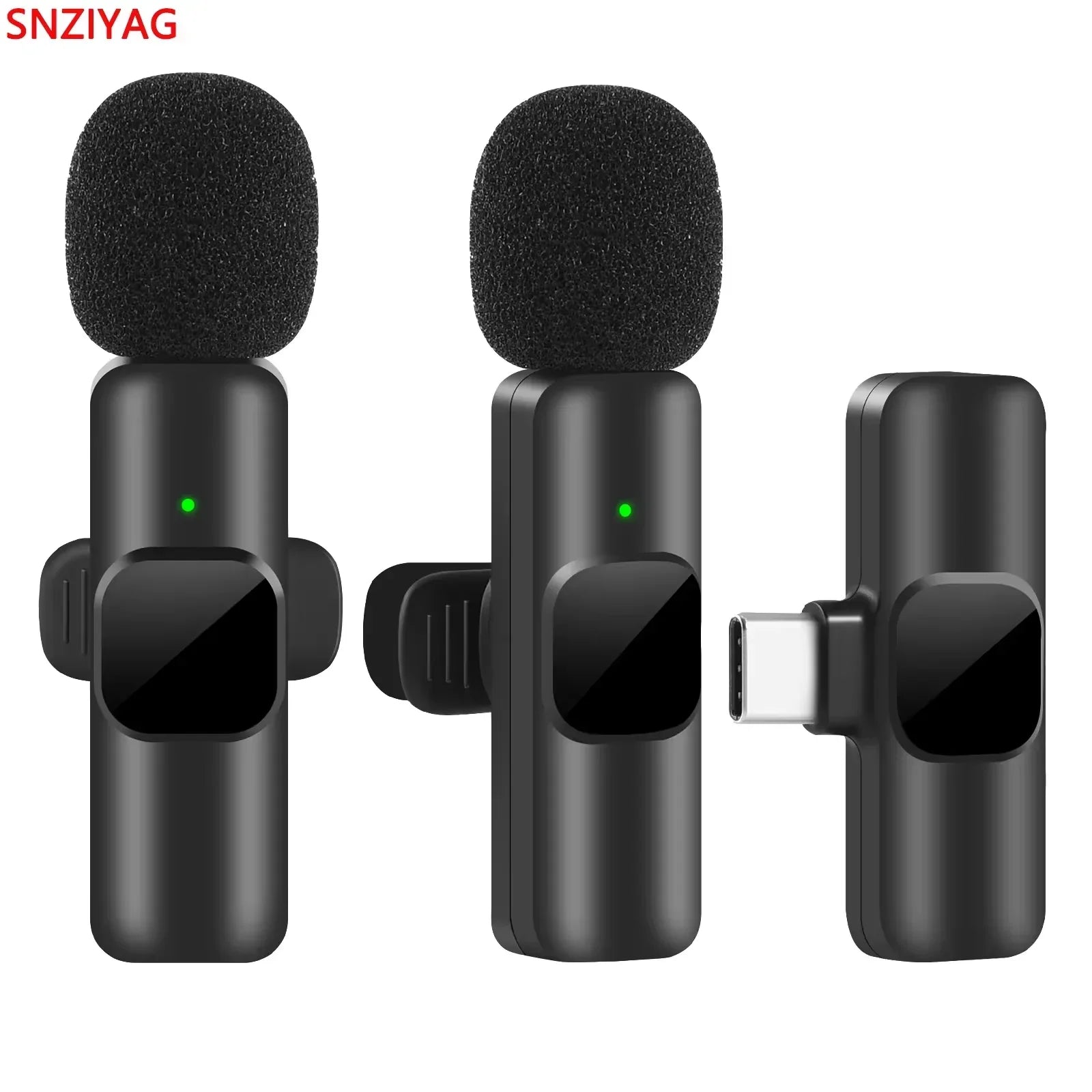 New Wireless Lavalier Microphone Portable Audio Video Recording Mini Mic for Iphone Android Live Broadcast Gaming Phone Mic.