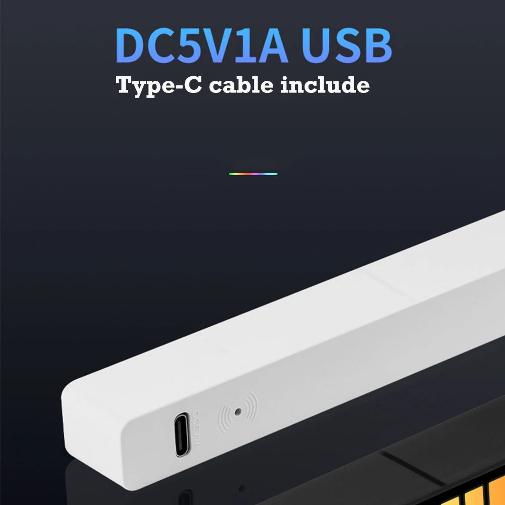 32Led RGB Music Rhythm Light Bar Rechargeable APP Control Rgb Sound Activated Night Light Music Rhythm Light Car Gaming.