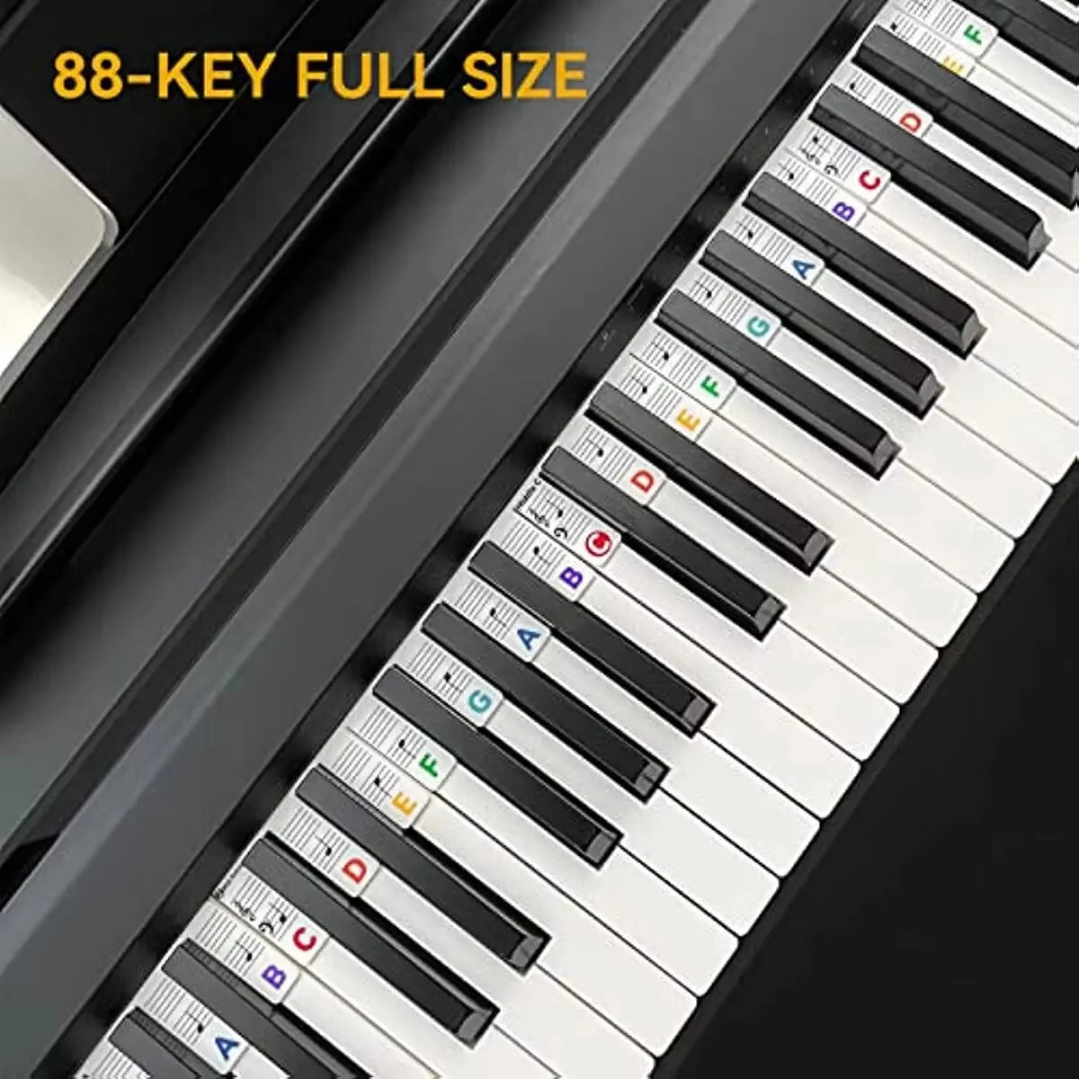 Piano Keyboard Stickers for 88/61 Key,Removable Piano Keyboard Note Labels for Learning Piano Notes Guide for Beginner.