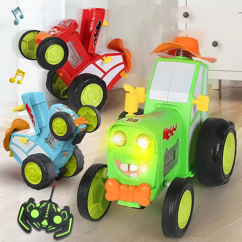 Crazy Jumping Stunt Car Wireless Infrared Remote Control Car Dance Lights Music Swing Fun New and Unique Children'S Toys.