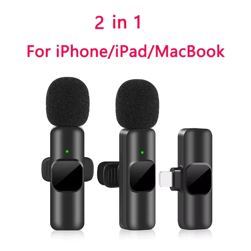 New Wireless Lavalier Microphone Portable Audio Video Recording Mini Mic for Iphone Android Live Broadcast Gaming Phone Mic.