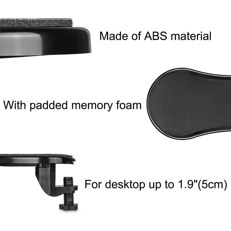 Computer Arm Rest for Desk Adjustable Ergonomic Wrist Rest Support for Keyboard Armrest Extender Rotating Mouse Pad Holder.