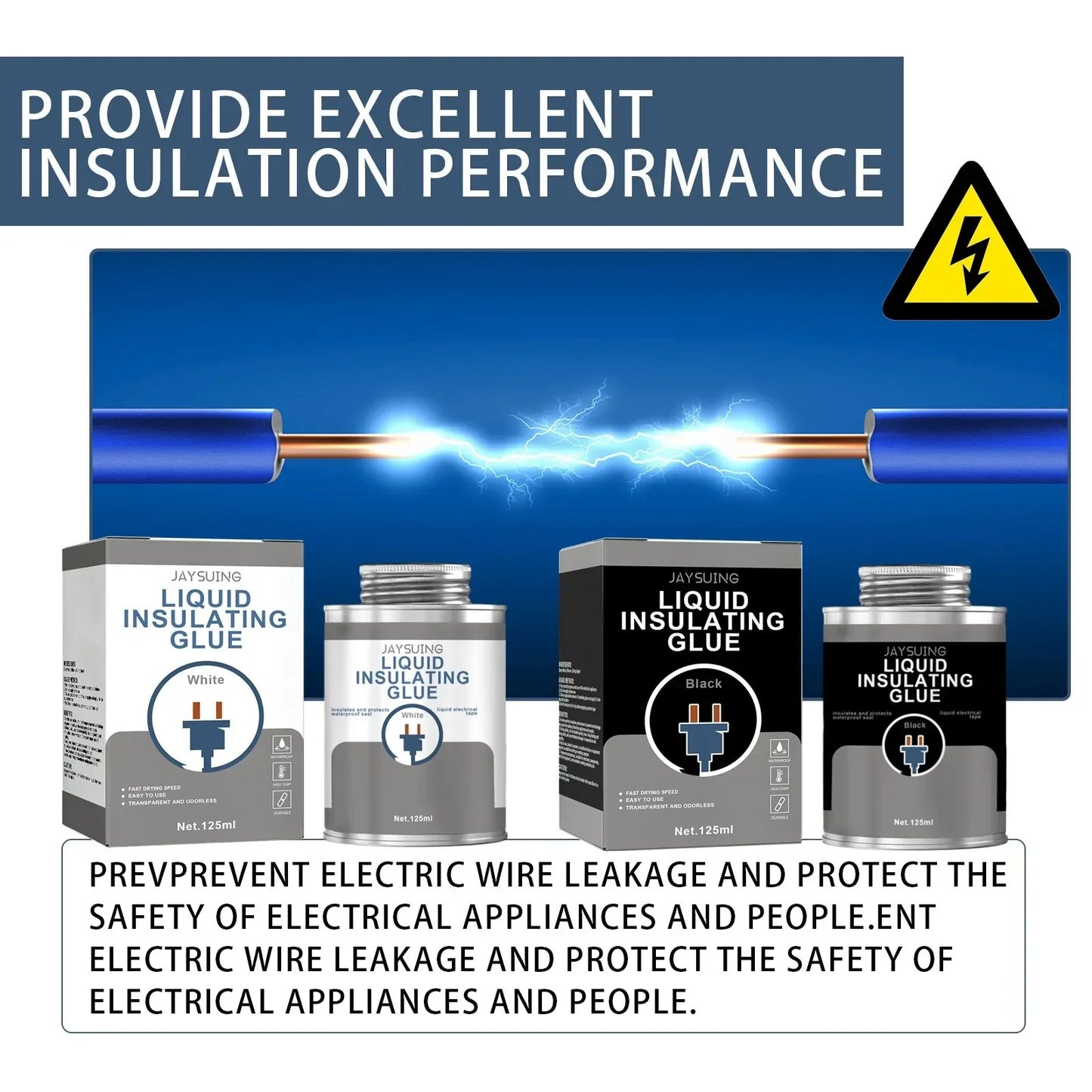 Jaysuing Insulating Glue Is Waterproof, Leakage-Proof, Durable, Durable, Transparent and Odorless Liquid Colloid with High Tempe.