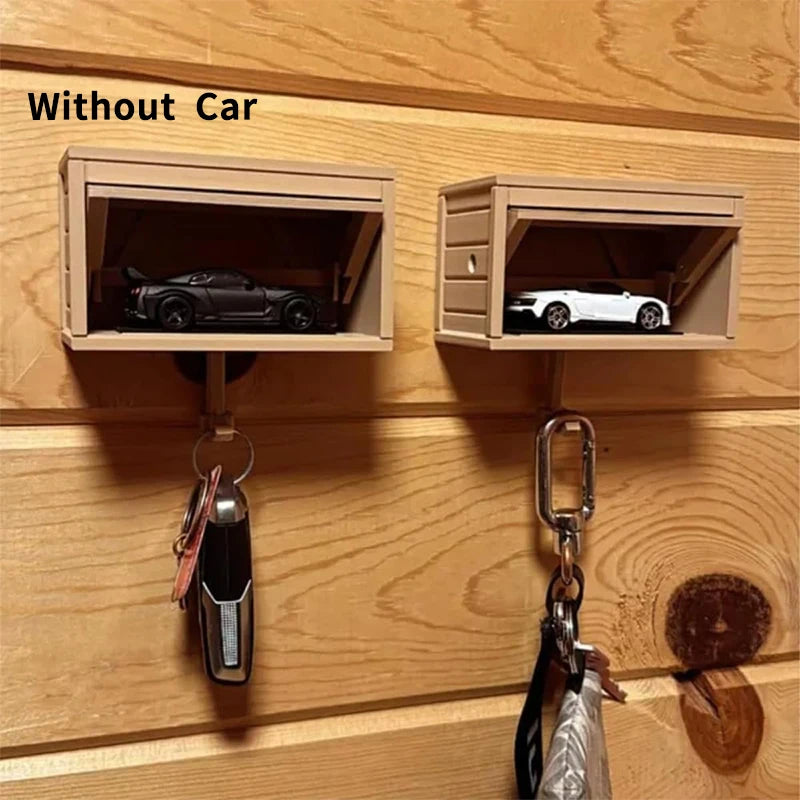 Car Garage Key Holder with Opening Door Wall Hanging Key Holder, Fun 3D Printed Key Organizer, Easy Installation Wall Decoration.