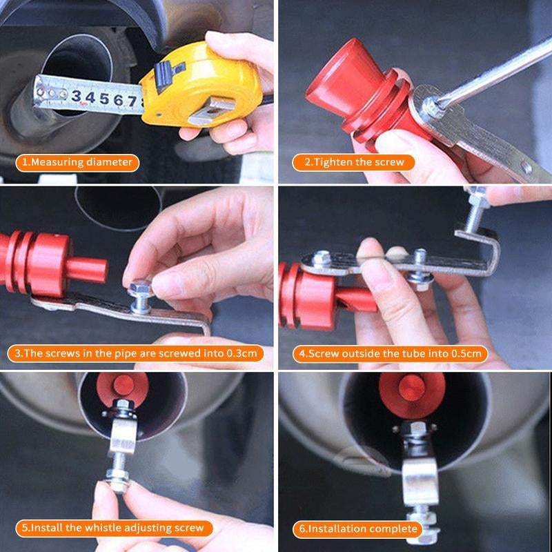 Turbo Whistle - Turbo Sound Whistle, Aluminum Universal Turbo Whistle, Car Turbo Simulator Sound Whistle for Truck SUV Car, 1 Pack Size XL (Red)