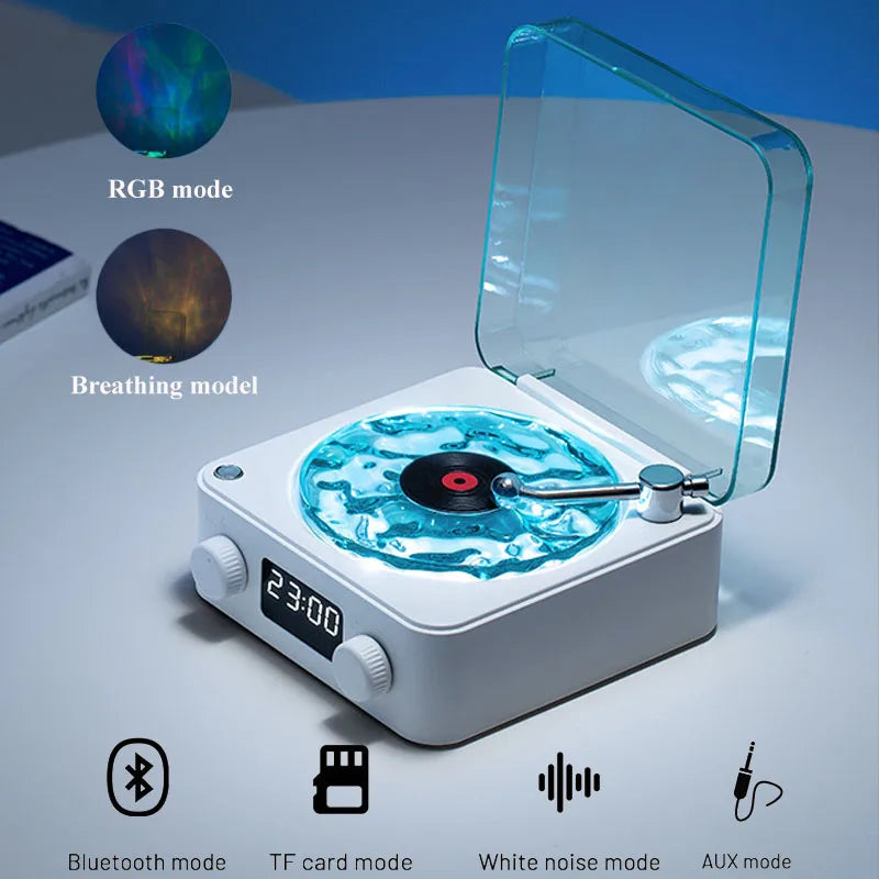 Mini Retro White Noise Bluetooth Speaker Portable Vintage Sleep Aid Bluetooth Speaker Subwoofer with RGB Light Support TF Card.