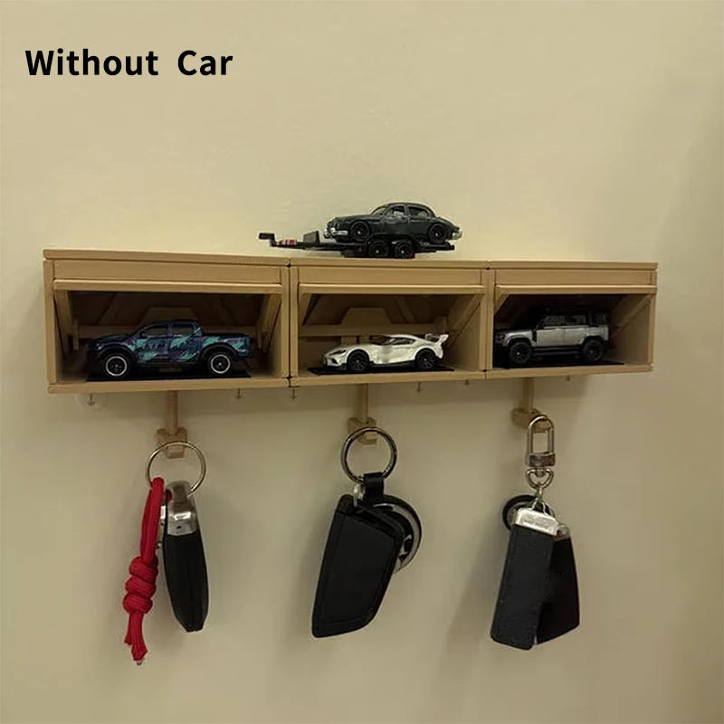 Car Garage Key Holder with Opening Door Wall Hanging Key Holder, Fun 3D Printed Key Organizer, Easy Installation Wall Decoration.