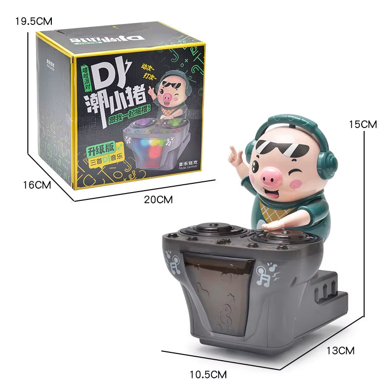 Electronic DJ Light Music Dancing Pig Toy Musical Toys Cute Swing Dancing Piggy Toy with Music LED Lights Musical Toy for Kids.