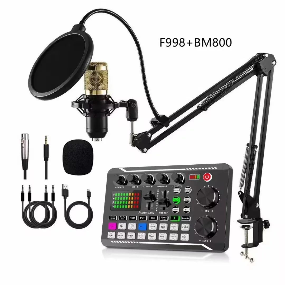 Live Sound Card, DJ Live Mixer, Bluetooth Sound Card Console, Recording Studio Sound Card, Used for Live Streaming Singing