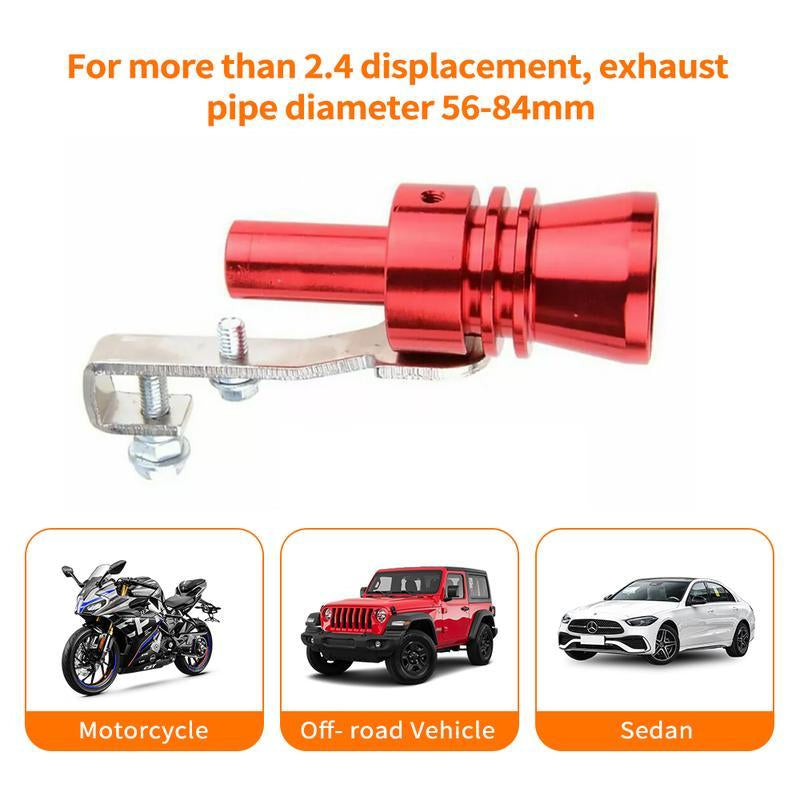 Turbo Whistle - Turbo Sound Whistle, Aluminum Universal Turbo Whistle, Car Turbo Simulator Sound Whistle for Truck SUV Car, 1 Pack Size XL (Red)