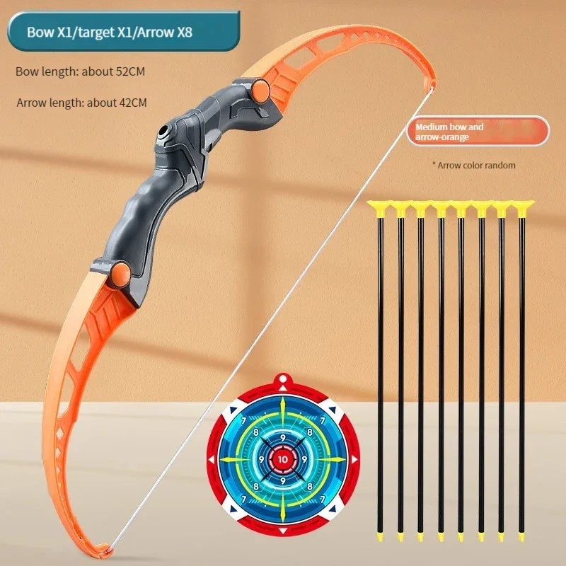 52Cm Bow and Arrow Toy Set for Children Archery Practice Recurve Outdoor Sorts Shooting Toy with Target Boys Kids Gifts.