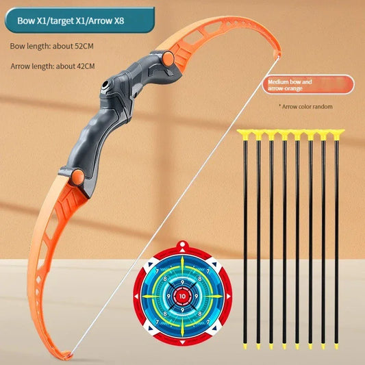 52Cm Bow and Arrow Toy Set for Children Archery Practice Recurve Outdoor Sorts Shooting Toy with Target Boys Kids Gifts.