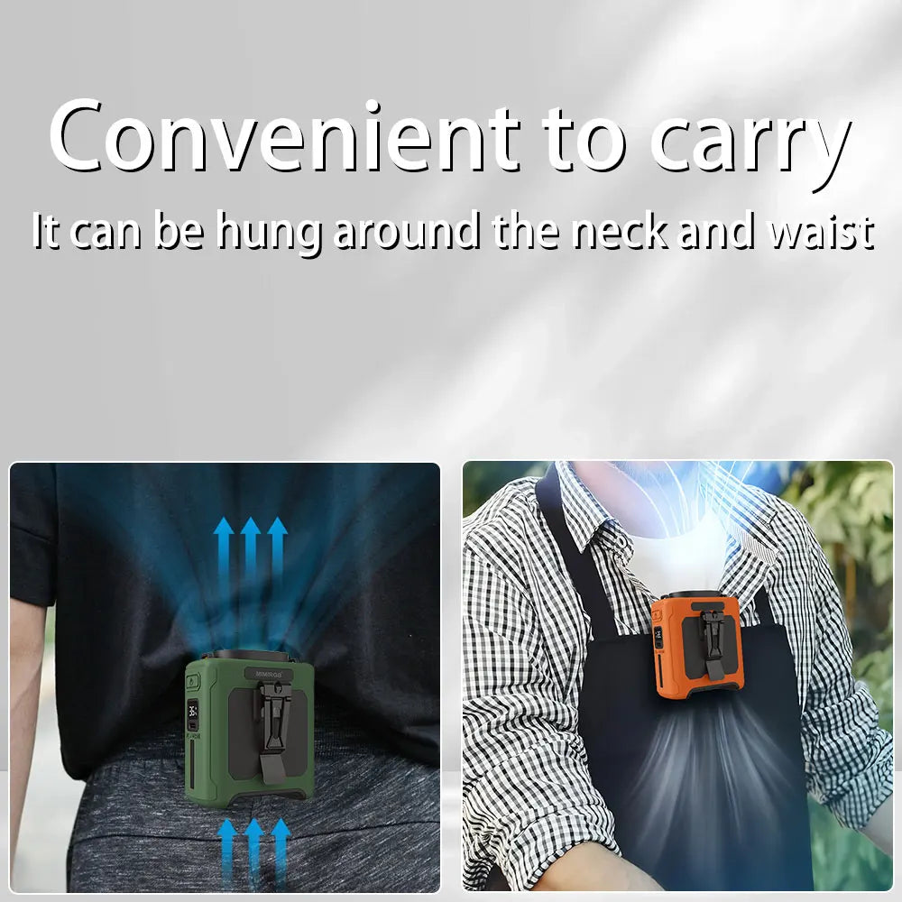 10000Mah Waist Fan with 5 Speeds & Light 40H Hands-Free Wearable Neck Fan for Outdoor Jobsite Travel Long Time for Camping