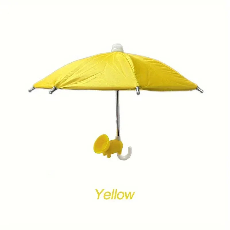 Mini Umbrella for Smart Phone with Suction Cup Holder, Outdoor Anti-Glare Sunshade Cover, Anti-Reflective Screen Protector.