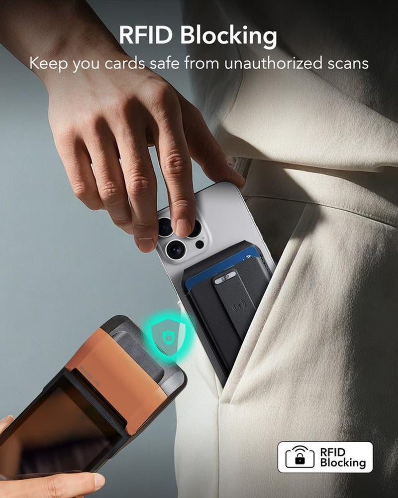 ESR Geo for Magsafe Wallet with Full Find My Functionality,3/5 Card-Holder, RFID Blocking, Magnetic Wallet for Iphone 17/16/15/14/13/12 Series,With Adjustable Stand