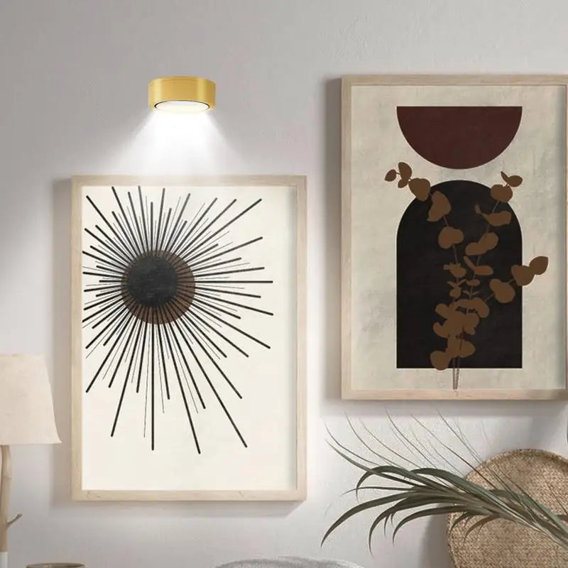 2Pcs LED Wall Sconces Lights 13-Color RGB Dimmable Painting Art Display Lights Magnetic Spotlight Battery Operated Picture Lamp.