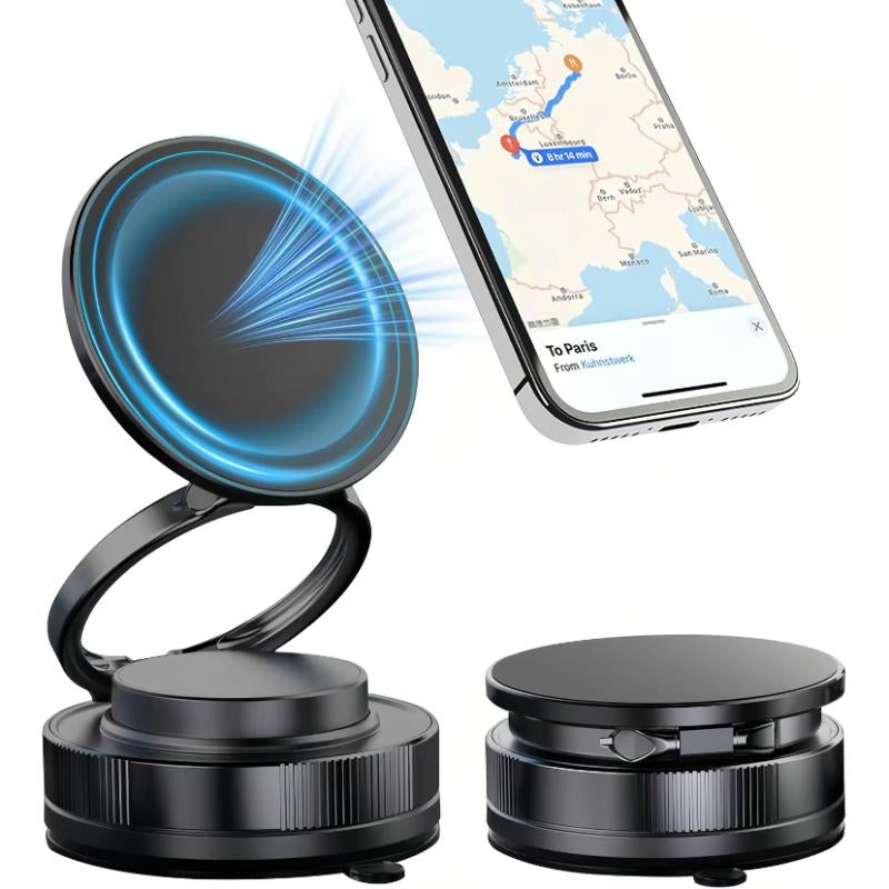 Adjustable 360 Degree Cell Phone Holder - Powerful Suction Cup Mount, Hands-Free Installation, Magnetic Cell Phone Holder: Foldable and Retractable, Great for Car/Mirror/Gym/Mirror/Shower and Smooth Surfaces, for Iphone12-17