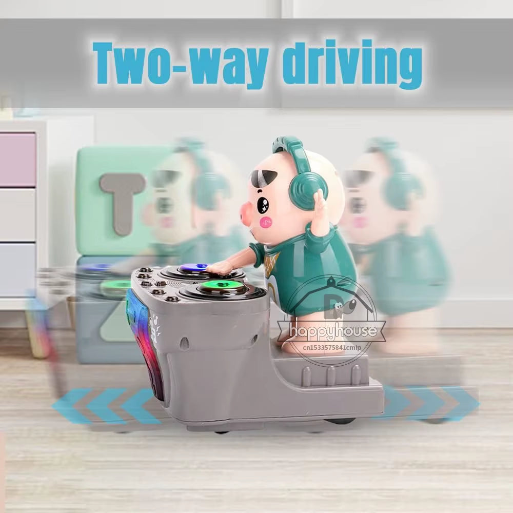 Electronic DJ Light Music Dancing Pig Toy Musical Toys Cute Swing Dancing Piggy Toy with Music LED Lights Musical Toy for Kids.