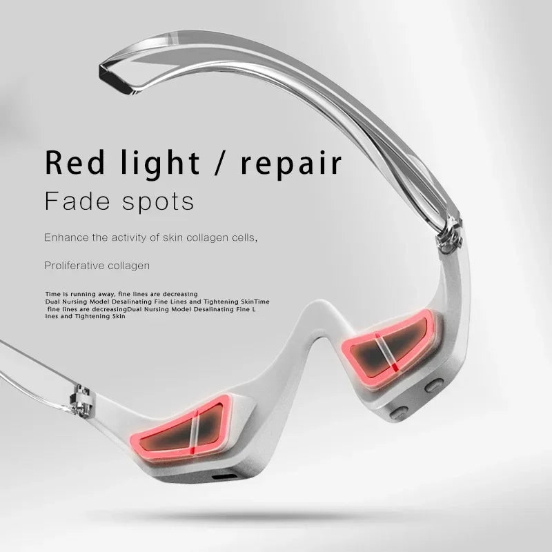 3D Red Light EMS Eye Massager Eyecare Glasses Dark Circles Puffiness Wrinkles Reduction Eye Fatigue Relaxing Beauty Care Device.