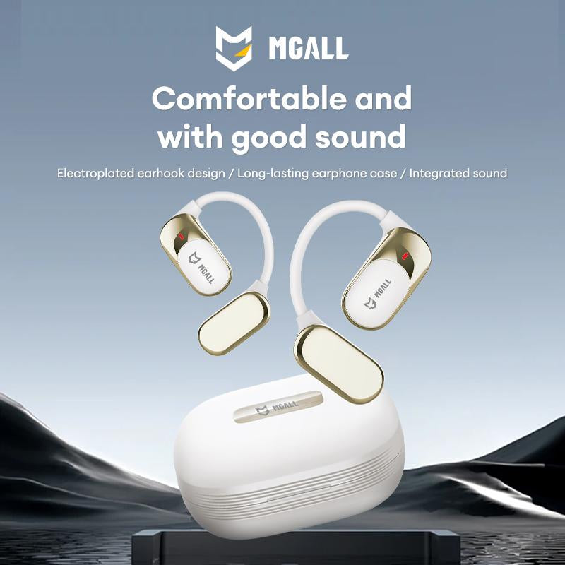 MGALL KC09 OWS Electronic Wireless Bluetooth Earbud Headset with 2025 New Bluetooth 6.0 for Faster, More Stable Connection & Lower Power Use, Comfortable & Luxurious Sound for Music & Phone Calls