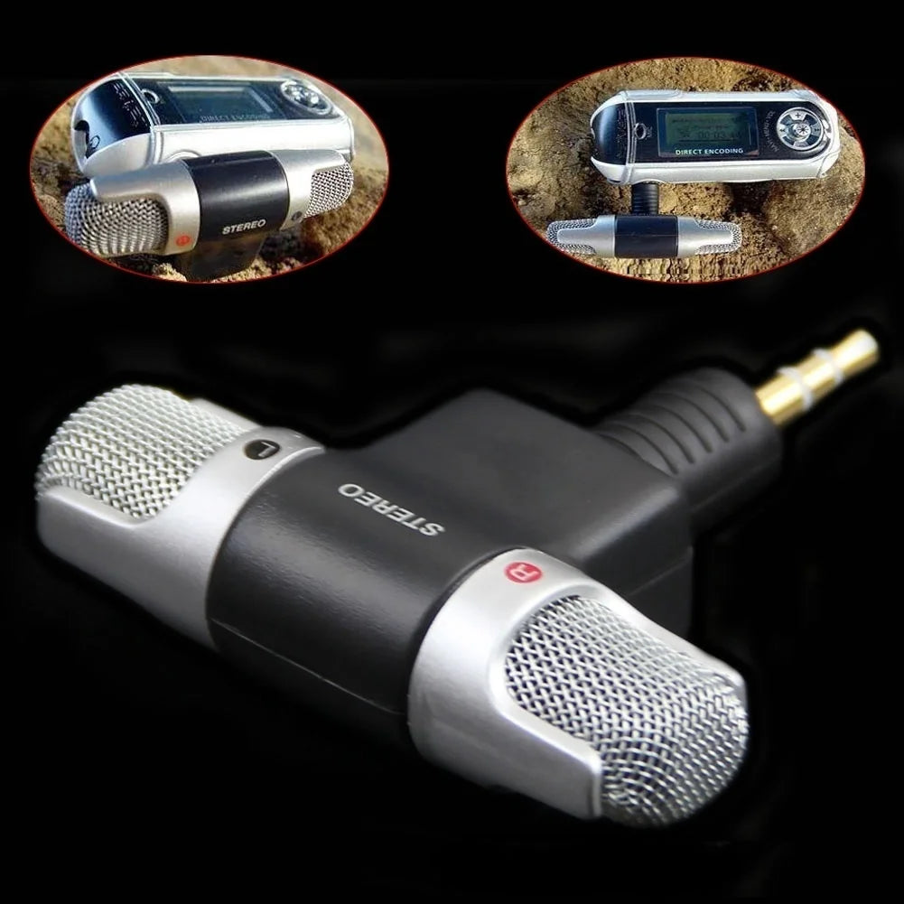 FORNORM 3.5Mm Jack Portable Mini Portable Digital Stereo Microphone Recorder for Sony MIC-DS70P Computer Sing Song Karaoke.
