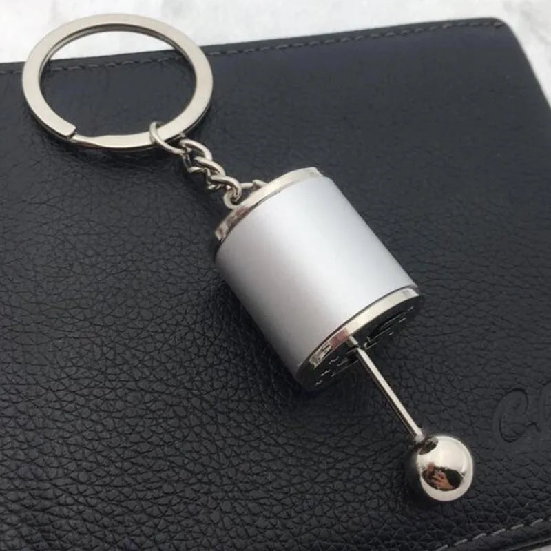 Auto Part Six Speed Manual Gearbox Keychain 3D Shifter Car Change Shift Variator Metal Gear Lever Box Keychain Key Chain.