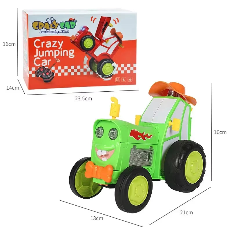 Crazy Jumping Stunt Car Wireless Infrared Remote Control Car Dance Lights Music Swing Fun New and Unique Children'S Toys.