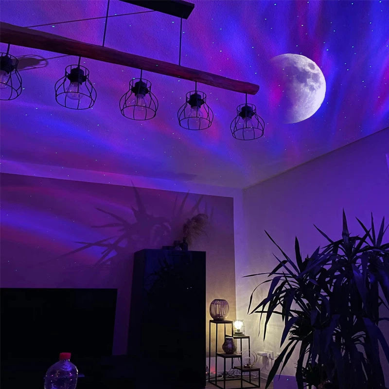 Aurora Borealis Starlight Projectors LED Galaxy Star Atmosphere Galaxy Night Light Home Bedroom Sky Moon Lamp Room Decor Gift.