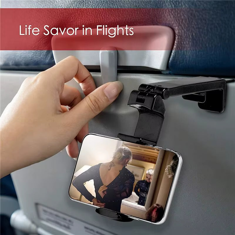 Airplane Phone Holder Stand Cell Mobile Portable Travel Mount Desk Flight Foldable Rotatable Selfie Holding Train Seat Support.